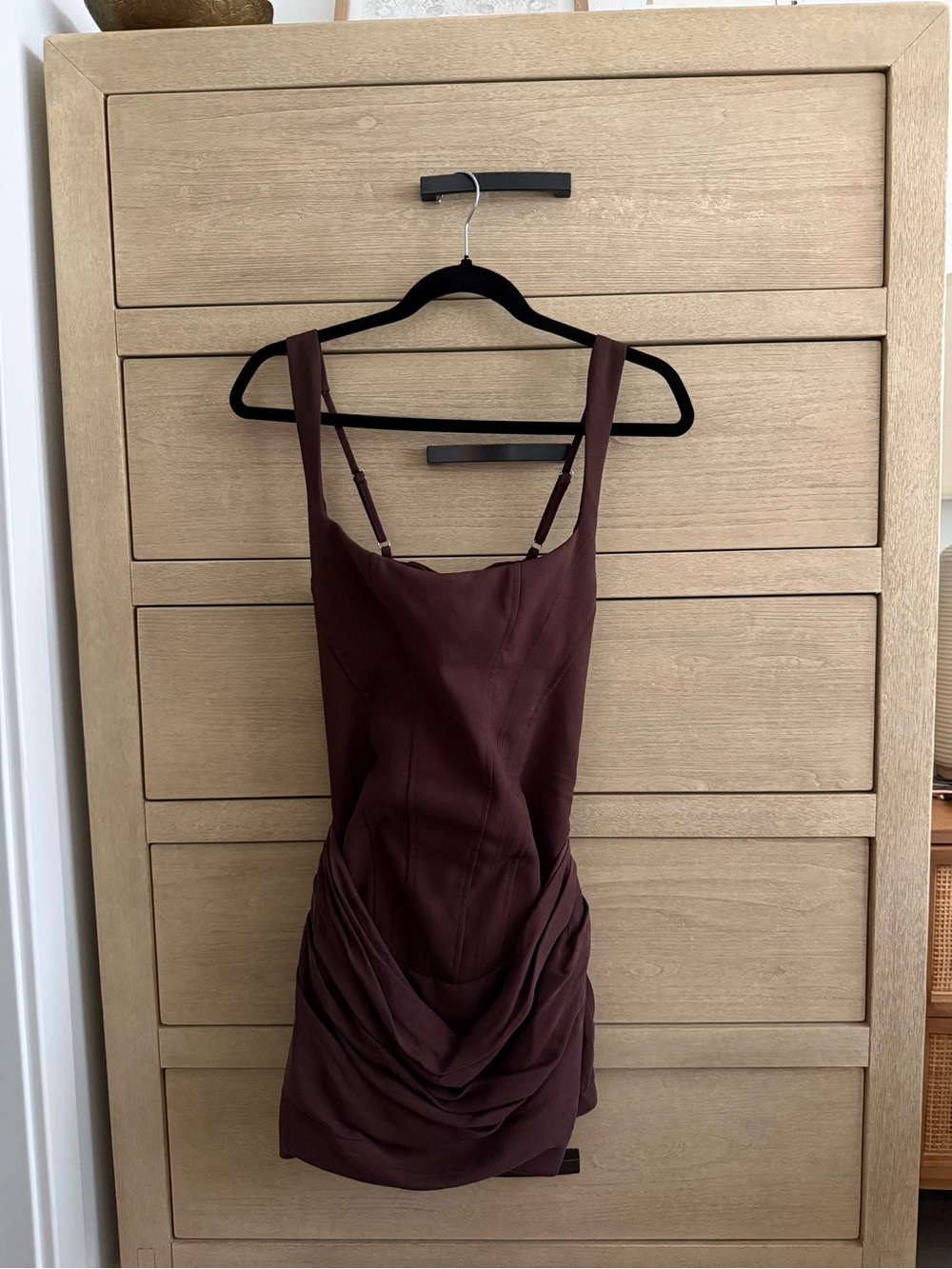 Babyboo Brown Draped Mini Dress